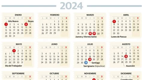 calendario de semana santa del 2024